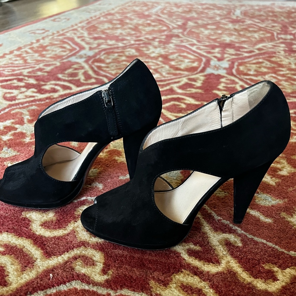 Prada peep  toe suede sandal shoe